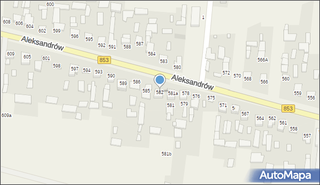Aleksandrów, Aleksandrów Czwarty, 582, mapa Aleksandrów