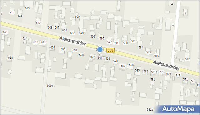 Aleksandrów, Aleksandrów Czwarty, 594, mapa Aleksandrów