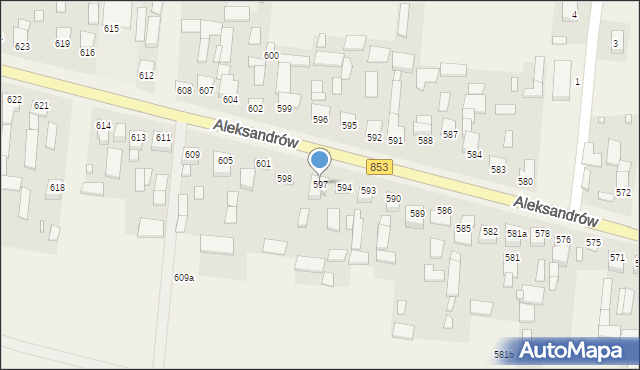 Aleksandrów, Aleksandrów Czwarty, 597, mapa Aleksandrów