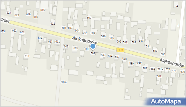 Aleksandrów, Aleksandrów Czwarty, 598, mapa Aleksandrów