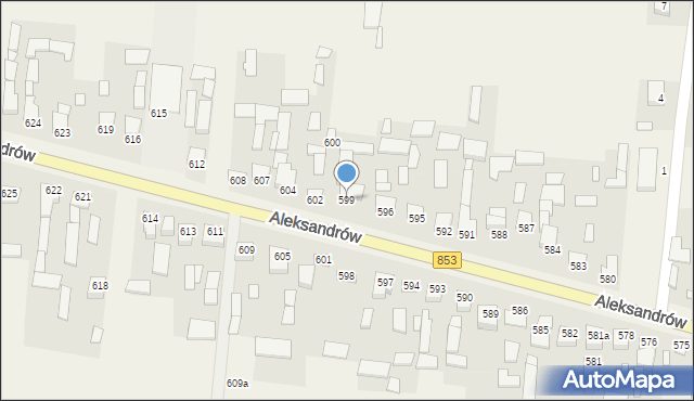 Aleksandrów, Aleksandrów Czwarty, 599, mapa Aleksandrów