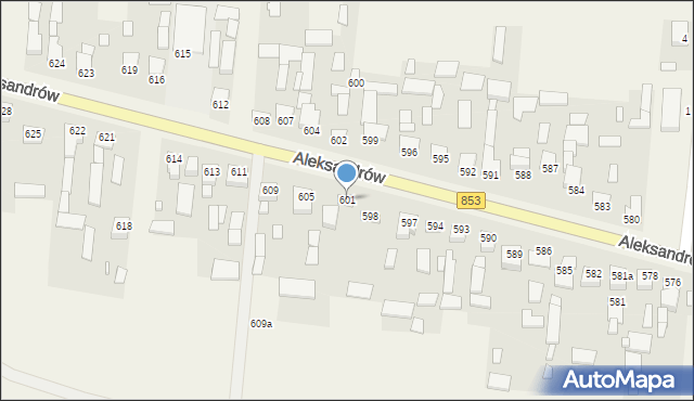 Aleksandrów, Aleksandrów Czwarty, 601, mapa Aleksandrów