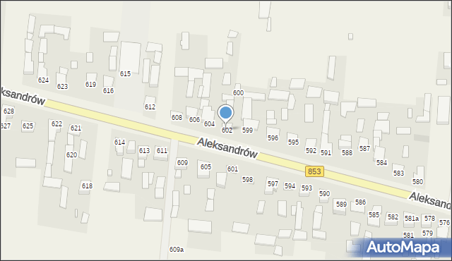 Aleksandrów, Aleksandrów Czwarty, 602, mapa Aleksandrów