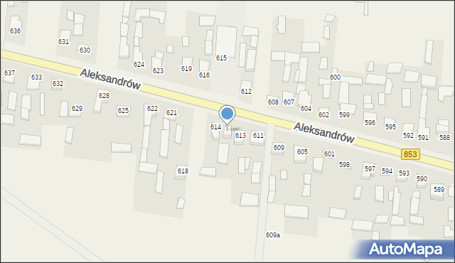 Aleksandrów, Aleksandrów Czwarty, 614a, mapa Aleksandrów