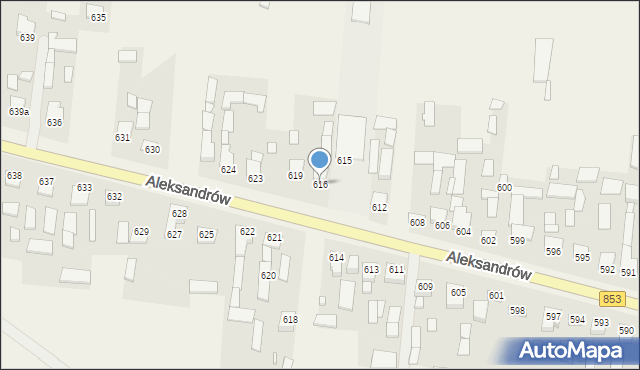 Aleksandrów, Aleksandrów Czwarty, 616, mapa Aleksandrów