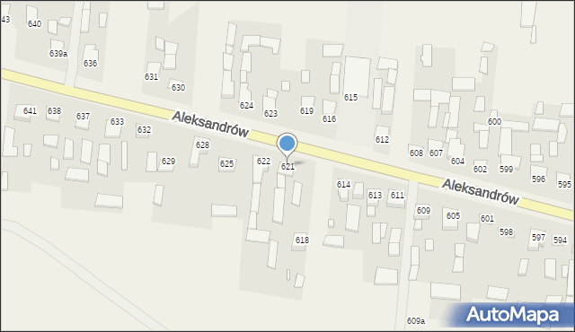 Aleksandrów, Aleksandrów Czwarty, 621, mapa Aleksandrów