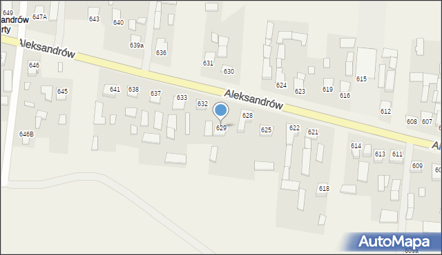 Aleksandrów, Aleksandrów Czwarty, 629, mapa Aleksandrów