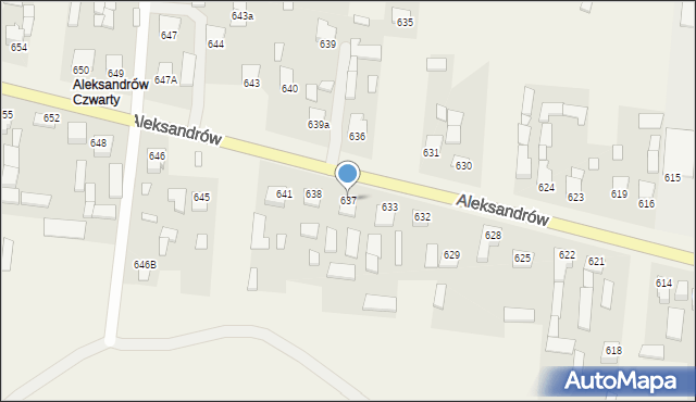 Aleksandrów, Aleksandrów Czwarty, 637, mapa Aleksandrów