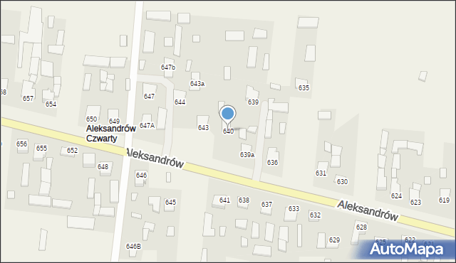 Aleksandrów, Aleksandrów Czwarty, 640, mapa Aleksandrów