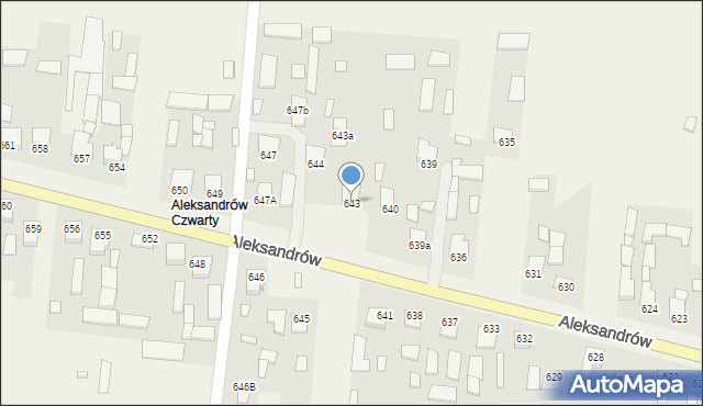 Aleksandrów, Aleksandrów Czwarty, 643, mapa Aleksandrów