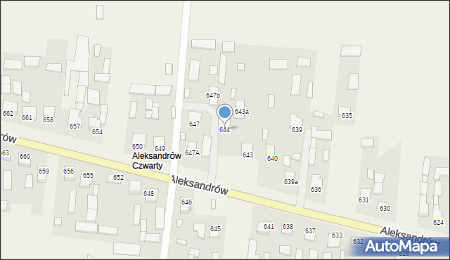 Aleksandrów, Aleksandrów Czwarty, 644, mapa Aleksandrów