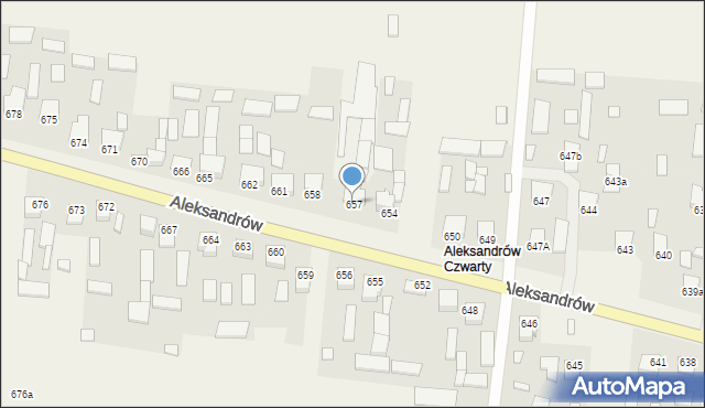 Aleksandrów, Aleksandrów Czwarty, 657, mapa Aleksandrów