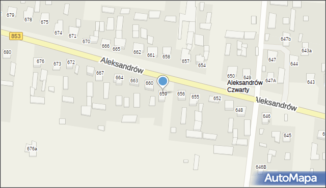 Aleksandrów, Aleksandrów Czwarty, 659, mapa Aleksandrów