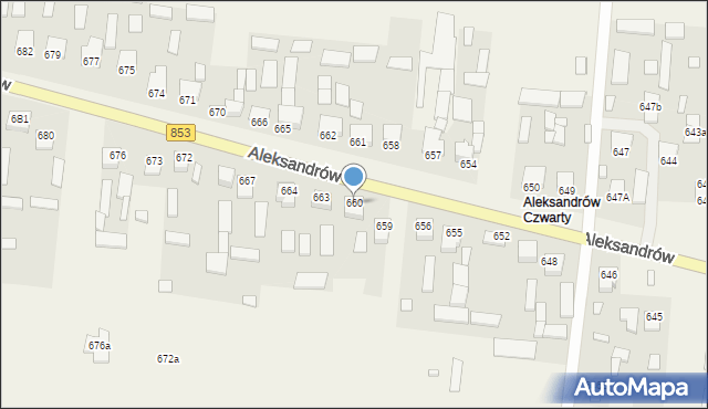 Aleksandrów, Aleksandrów Czwarty, 660, mapa Aleksandrów