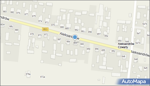 Aleksandrów, Aleksandrów Czwarty, 663, mapa Aleksandrów