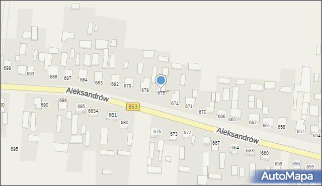 Aleksandrów, Aleksandrów Czwarty, 675, mapa Aleksandrów