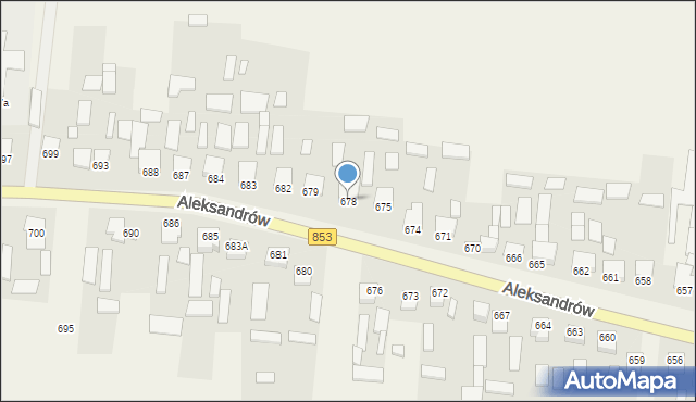 Aleksandrów, Aleksandrów Czwarty, 678, mapa Aleksandrów