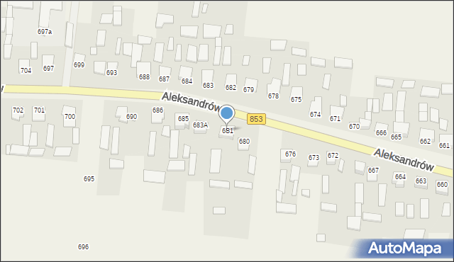 Aleksandrów, Aleksandrów Czwarty, 681, mapa Aleksandrów