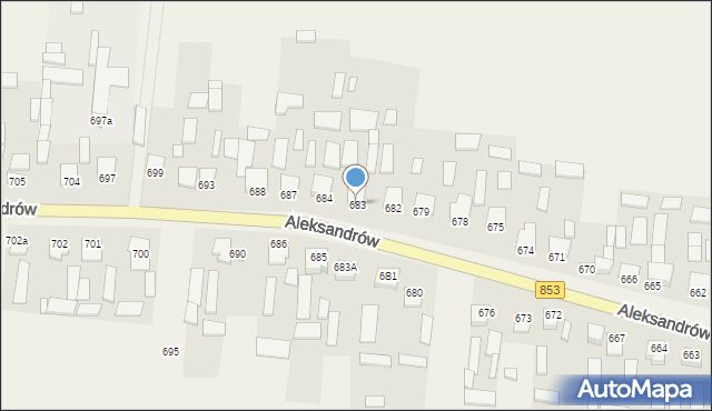 Aleksandrów, Aleksandrów Czwarty, 683, mapa Aleksandrów