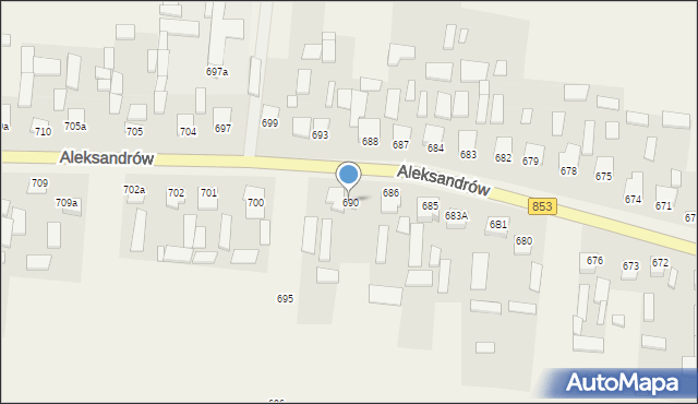 Aleksandrów, Aleksandrów Czwarty, 690, mapa Aleksandrów