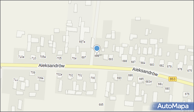 Aleksandrów, Aleksandrów Czwarty, 699, mapa Aleksandrów