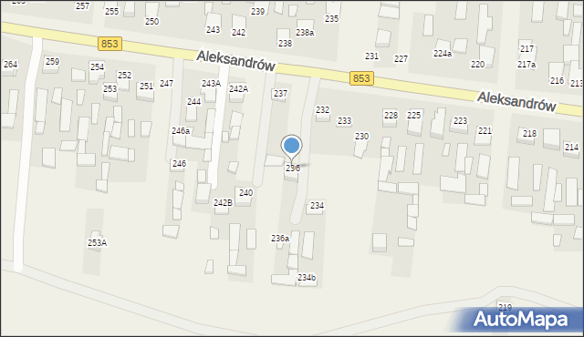 Aleksandrów, Aleksandrów Drugi, 236, mapa Aleksandrów