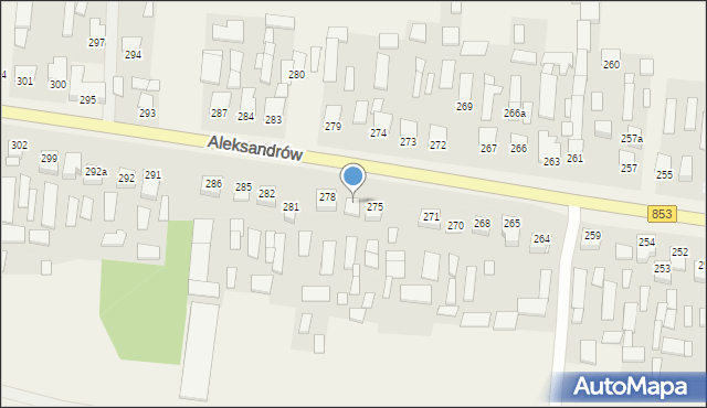 Aleksandrów, Aleksandrów Drugi, 277, mapa Aleksandrów