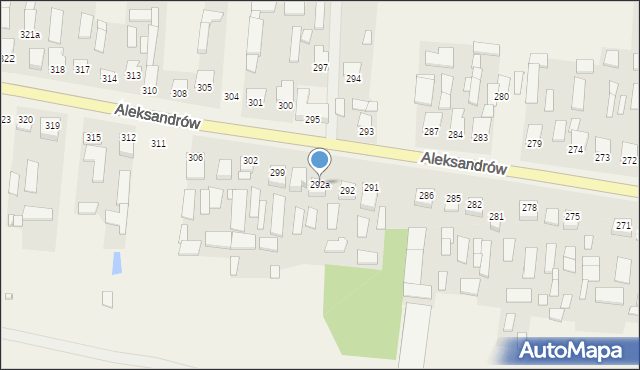 Aleksandrów, Aleksandrów Drugi, 292a, mapa Aleksandrów