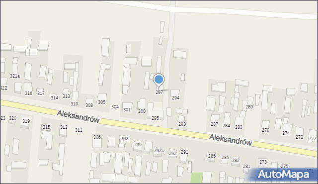 Aleksandrów, Aleksandrów Drugi, 297, mapa Aleksandrów