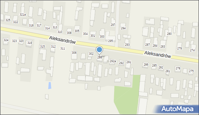 Aleksandrów, Aleksandrów Drugi, 299, mapa Aleksandrów