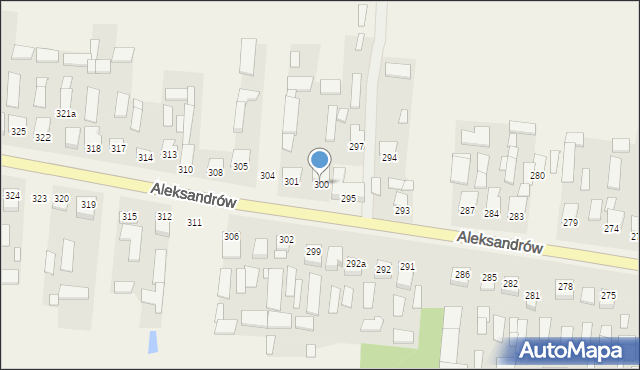 Aleksandrów, Aleksandrów Drugi, 300, mapa Aleksandrów