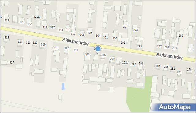 Aleksandrów, Aleksandrów Drugi, 303, mapa Aleksandrów