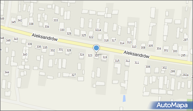 Aleksandrów, Aleksandrów Drugi, 320, mapa Aleksandrów