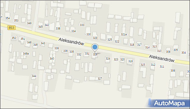 Aleksandrów, Aleksandrów Drugi, 328, mapa Aleksandrów