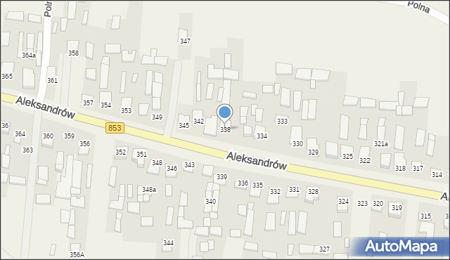 Aleksandrów, Aleksandrów Drugi, 338, mapa Aleksandrów