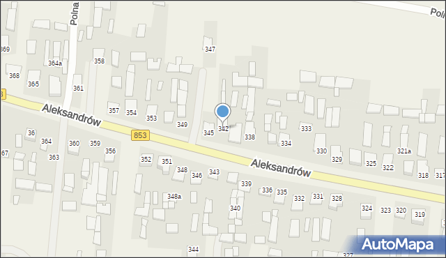 Aleksandrów, Aleksandrów Drugi, 342, mapa Aleksandrów