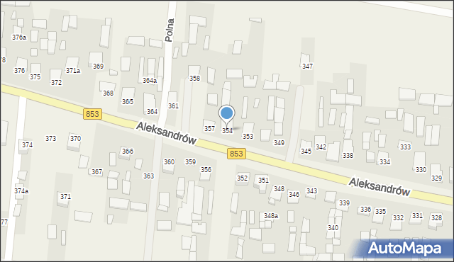 Aleksandrów, Aleksandrów Drugi, 354, mapa Aleksandrów