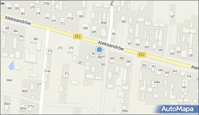 Aleksandrów, Aleksandrów Drugi, 364, mapa Aleksandrów