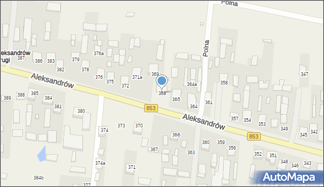 Aleksandrów, Aleksandrów Drugi, 368, mapa Aleksandrów