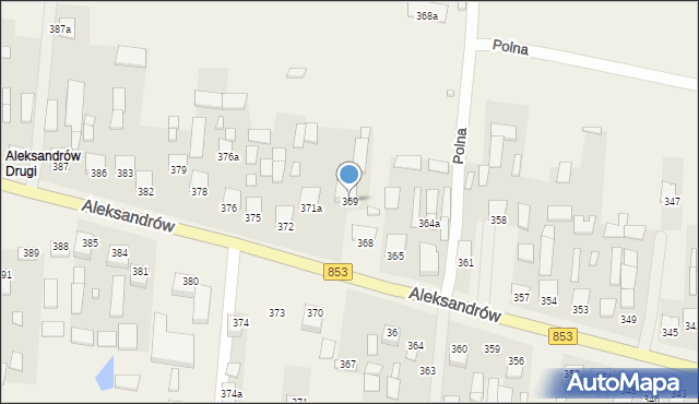 Aleksandrów, Aleksandrów Drugi, 369, mapa Aleksandrów