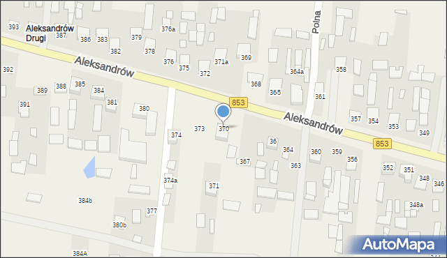 Aleksandrów, Aleksandrów Drugi, 370, mapa Aleksandrów