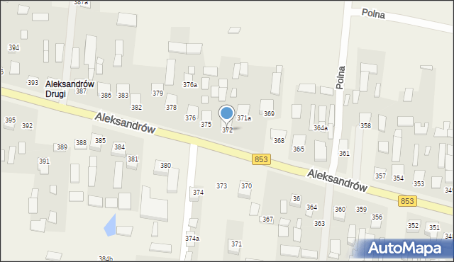 Aleksandrów, Aleksandrów Drugi, 372, mapa Aleksandrów