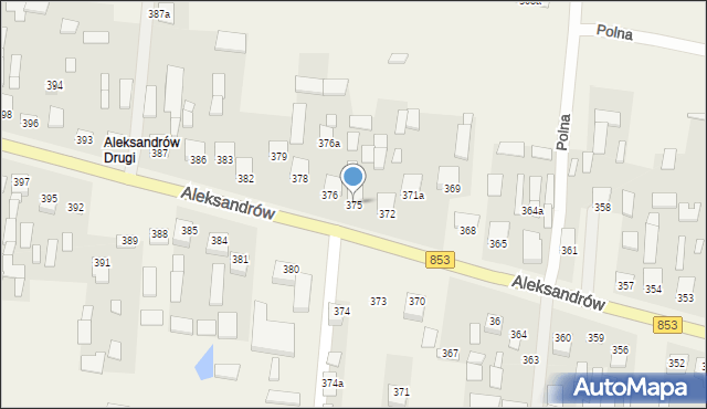 Aleksandrów, Aleksandrów Drugi, 375, mapa Aleksandrów