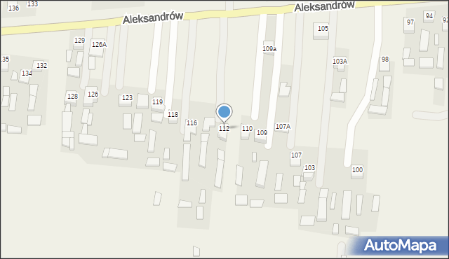 Aleksandrów, Aleksandrów Pierwszy, 112, mapa Aleksandrów
