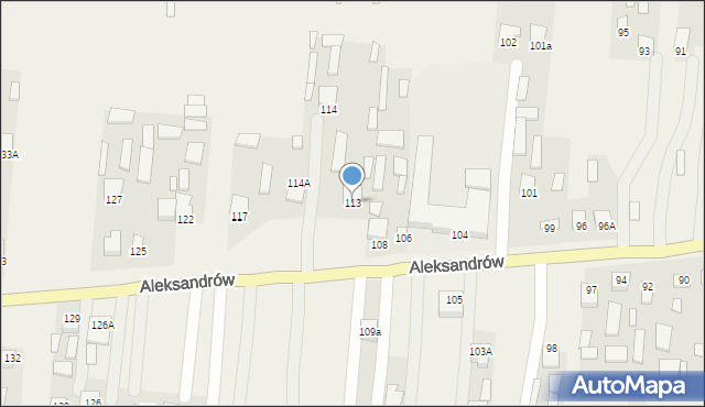 Aleksandrów, Aleksandrów Pierwszy, 113, mapa Aleksandrów