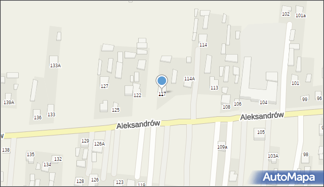 Aleksandrów, Aleksandrów Pierwszy, 117, mapa Aleksandrów