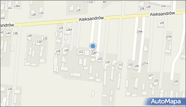Aleksandrów, Aleksandrów Pierwszy, 119, mapa Aleksandrów