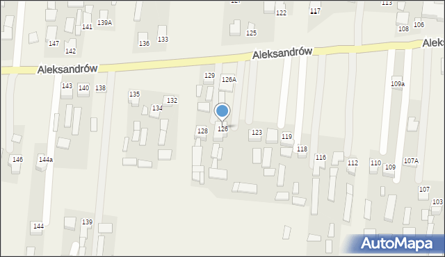 Aleksandrów, Aleksandrów Pierwszy, 126, mapa Aleksandrów
