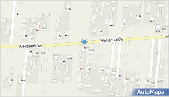 Aleksandrów, Aleksandrów Pierwszy, 129, mapa Aleksandrów