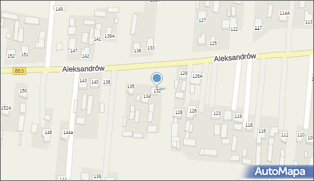 Aleksandrów, Aleksandrów Pierwszy, 132, mapa Aleksandrów